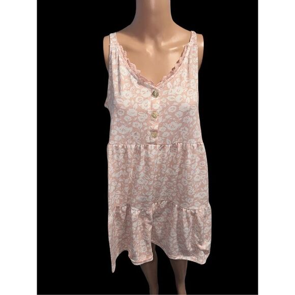 VERY NICE SWEET WANDERER Cream AND PINK dress with floral pattern size medium go - Picture 1 of 4